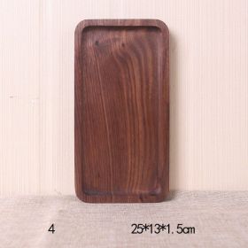 Japanese Style Wooden Black Walnut Rectangular Dinner Plate (Option: No.4 25x13x1.5cm-Whole wood)