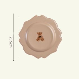 Ins Bear Ceramic Tableware Set (Option: Brown-8inches)