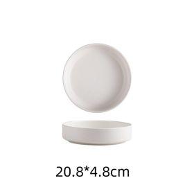 Creative Salad Ceramic Plate For Household Tableware (Option: White-8inch)