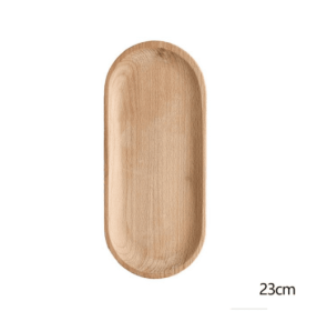 Japanese Tableware Beech Oval Tray Mini Solid Wood Small Plate (Option: 23cm dish)