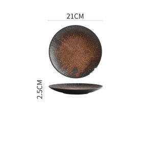 Porcelain Simple Round Ceramic Simple Plate (Option: Yellow-8 inches)