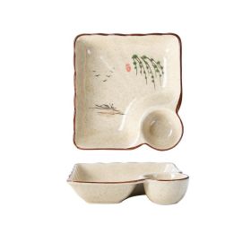 Japanese Ceramic Dumpling With Grid Sushi Plate (Option: Hexi)