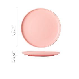 Nordic Ceramic Creative Household Western Dinner Plate (Option: Matte Pink-10inch)