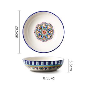 Creative Round Hand Painted Household Ceramic Plate 8 Inch (Option: Dublin)