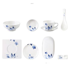 Hotel Tableware Set Eight-piece Bowl And Plate Hospitality Tableware Set (Option: G)
