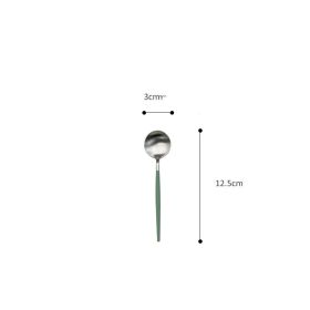 Electroplating Western Tableware Stainless Steel Cutlery Set (Option: Dark blue-Small Spoon)