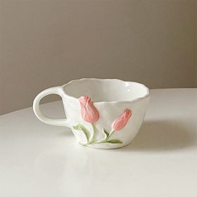 Three-dimensional Tulip Ceramic Plate Bowl Cup (Option: Cup)