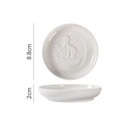 Japanese Round Creative Ceramic Soy Sauce Dish (Option: Cat flavor plate A)