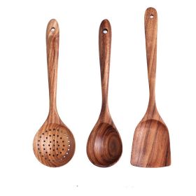 Japanese Style Wooden Nonstick Soup Spoon Spatula (Option: Combination E)