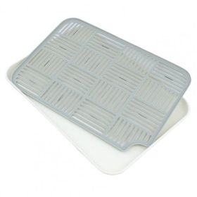 Kitchen Double-layer Portable Removable Fruit Tray (Option: Grey White)