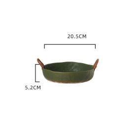 Handmade Ceramic Vegetable Fruit Plate (Option: Green-10inches)