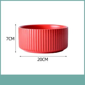 Creative Personality Household Ceramic Bowl Tableware (Option: Red-8inch)