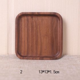 Japanese Style Wooden Black Walnut Rectangular Dinner Plate (Option: No.2 square plate 13cm-Splicing)