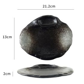 Creative Japanese-style Ceramic Denier Shaped Plate (Option: N glaze)