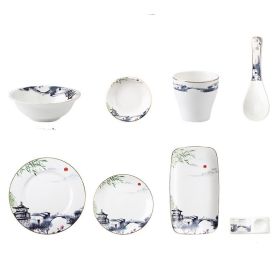 Hotel Tableware Set Eight-piece Bowl And Plate Hospitality Tableware Set (Option: B)