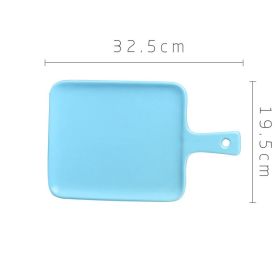 Household Fruit Plate Ceramic Tableware With Handle (Option: Blue-12.6inches)