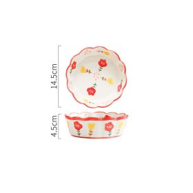 Hand-painted Petal Bowl Simple Household Salad Bowl (Option: 6IN80pcs Calendula)