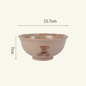 Ins Bear Ceramic Tableware Set (Option: Brown-6inches)