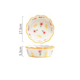 Hand-painted Petal Bowl Simple Household Salad Bowl (Option: 8in36pcs wood ginger seeds)