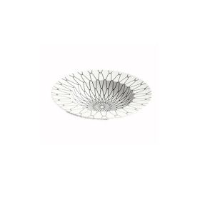 Pasta Restaurant 3D Printing Straw Hat Ceramic Plate (Option: White floral pattern-22cm)