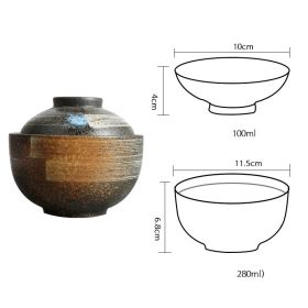 Ceramic Stew Pot Bottom Plate Set With Cover And Spoon (Option: 01Bowl)