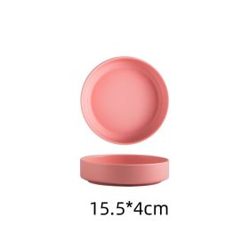 Creative Salad Ceramic Plate For Household Tableware (Option: Pink-6inch)