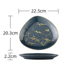 Nordic Light Luxury Style Phnom Penh Marble Household Bowl (Option: Grey-9inch)