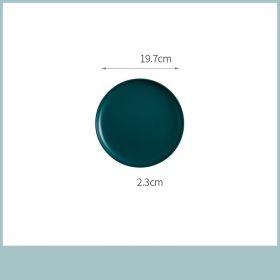 Home Creative Personality Striped Steak Plate (Option: Green-8inch Matte Shallow dish)