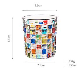 Stained Glass Vase Fruit Plate Jar Goblet Home Decor Utensils (Option: Water cup)