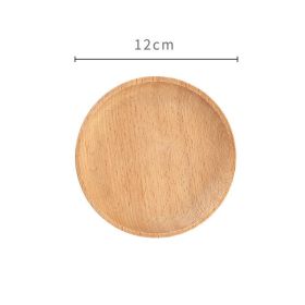 Japanese Tableware Beech Oval Tray Mini Solid Wood Small Plate (Option: Round shape)
