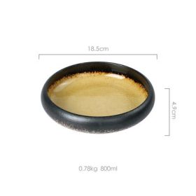 Creative Kiln Ice Cracked Glaze Ceramic Plate Saucer (Option: Yellow-8 inches)