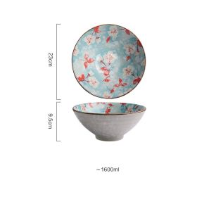 Domestic Soup Salad Ceramic Bowl And Plate (Option: 4style-9inches)