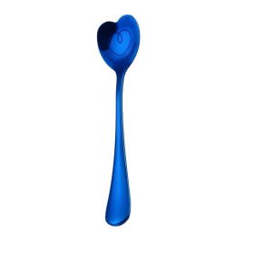 Hollow Heart Shaped Coffee Stirring Spoon Gift (Option: Blue-B)