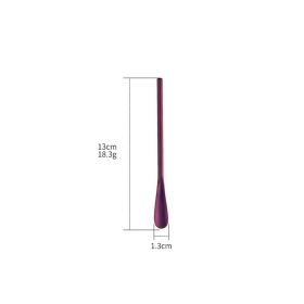 Creative Personality Stainless Steel Long Handle Coffee Spoon (Option: Purple-Short 13x1.3cm)
