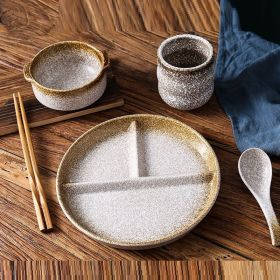 Ordered Diet Simple Style Solid Color Separating Tableware (Option: 5piece set C)