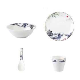 Hotel Tableware Set Eight-piece Bowl And Plate Hospitality Tableware Set (Option: A)