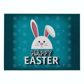 Home Cartoon Rabbit Kitchen Insulation Coaster Anti-scalding Cotton And Linen Western Placemat (Option: CD06410-Polyester hemp-32X42cm)