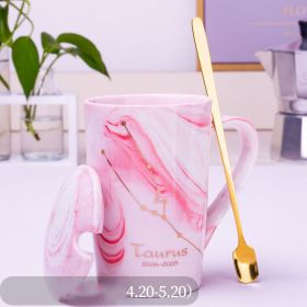 Twelve Constellation Marbled Ceramic Cup (Option: Pink-Taurus)
