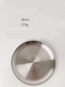 Stainless Steel Tray Frosted Dinner Plate (Option: Frosted-26cm)