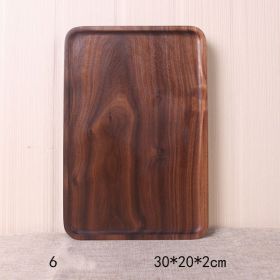 Japanese Style Wooden Black Walnut Rectangular Dinner Plate (Option: No.6 30x20x2cm-Whole wood)