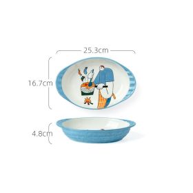 Japanese-style Household Ceramic Dishes And Cutlery Set (Option: I)