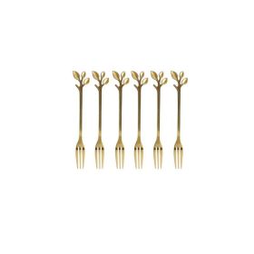 Ceramic Snack Plate Dipping Sauce Dish (Option: Leaf fork 6pcs)