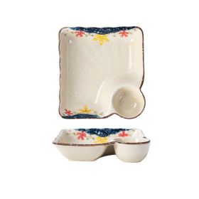 Japanese Ceramic Dumpling With Grid Sushi Plate (Option: Qingcai)