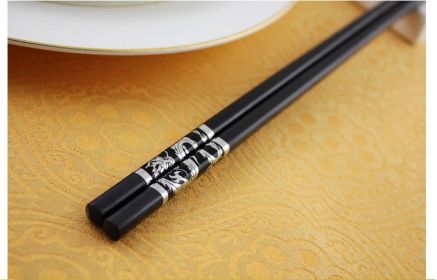 Alloy Chopsticks (Option: Silver Dragon-27CM-A pair)