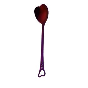 Hollow Heart Shaped Coffee Stirring Spoon Gift (Option: Purple-A)
