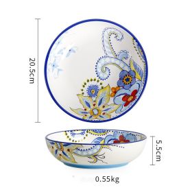 Creative Round Hand Painted Household Ceramic Plate 8 Inch (Option: High Treasure Road)