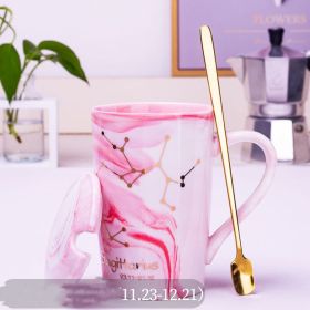Twelve Constellation Marbled Ceramic Cup (Option: Pink-Sagittarius)