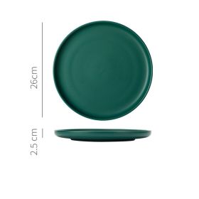 Nordic Ceramic Creative Household Western Dinner Plate (Option: Matte dark green-10inch)