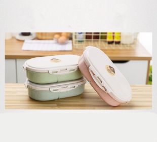 Three-dimension Square Sealed Fresh-keeping Lunch Box (Option: Nordic blue-Oval)