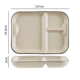 Scandinavian Ins Style Ceramic Tableware (Option: Beige compartment plate)